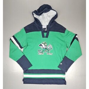 Champion Notre Dame Fighting Irish Rugby SweatShirt Mens Large VTG Green Hoodie‎